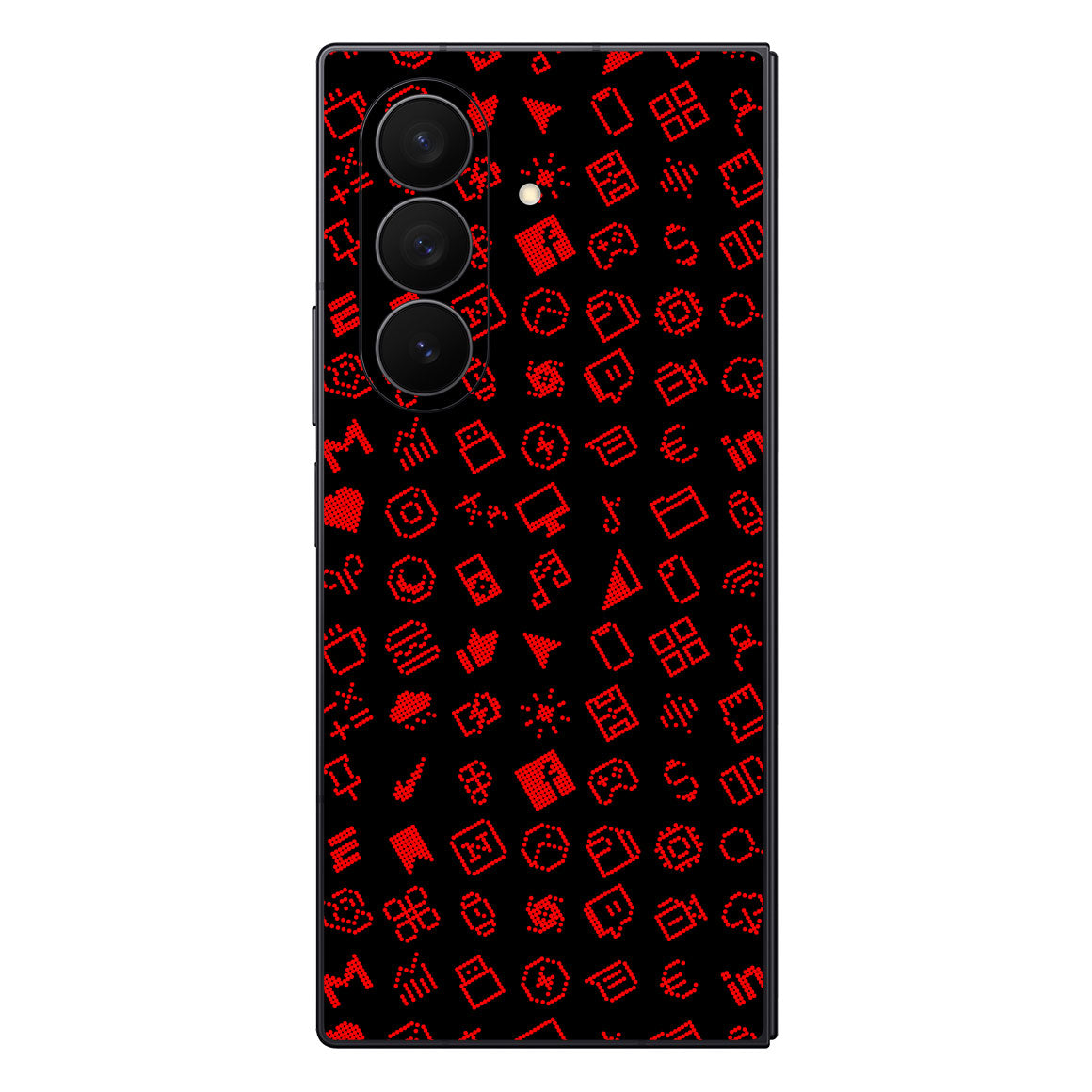 Galaxy Z Fold 7 Everything Series Black Red Skin