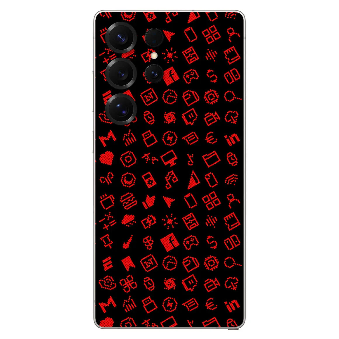 Galaxy S25 Ultra Everything Series Black Red Skin