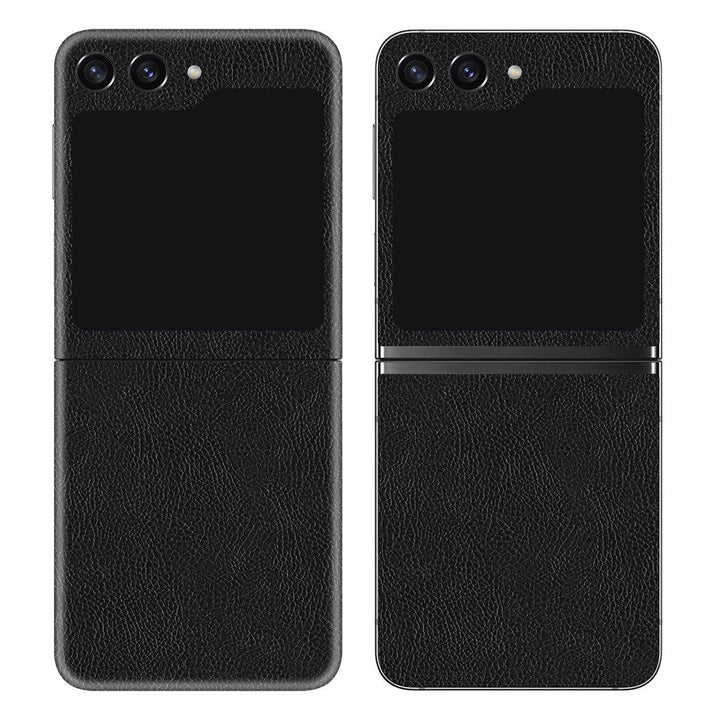 Galaxy Z Flip 5 Leather Series Black Skin