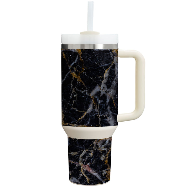 Stanley Personalized Tumbler Marble Series Black Gold Skin