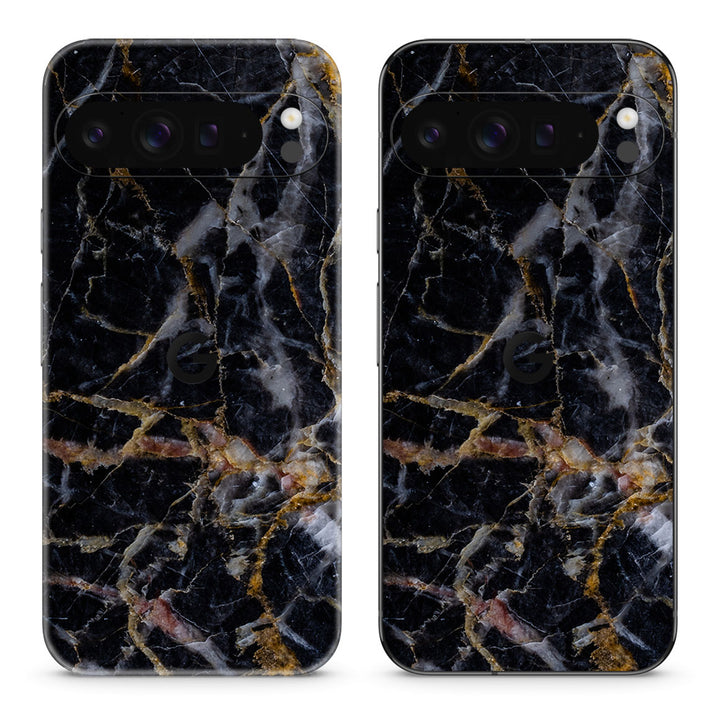 Pixel 10 Pro XL Marble Series Black Gold Skin