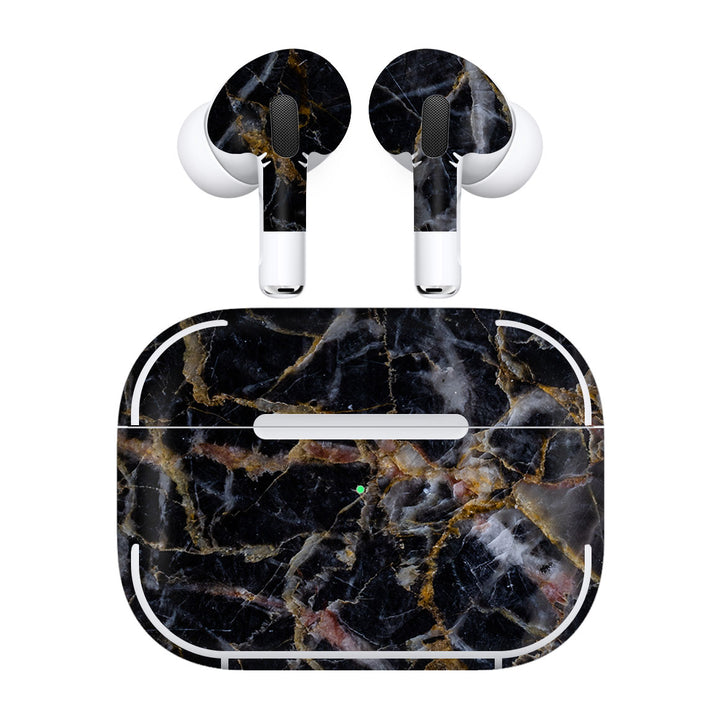 AirPods Pro 3 Marble Series Black Gold Skin