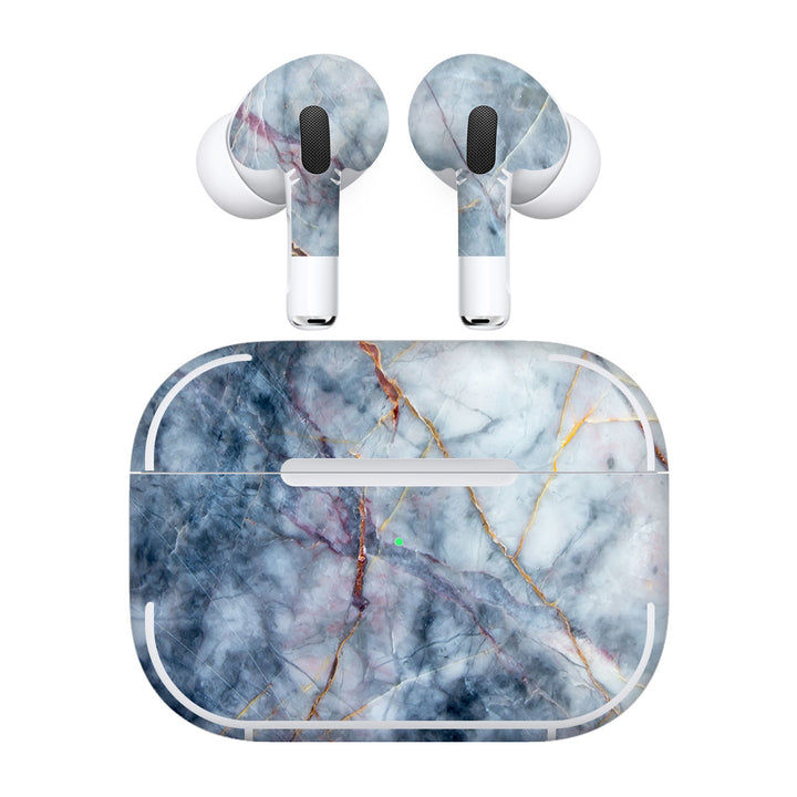 AirPods Pro 3 Marble Series Blue Gold Skin