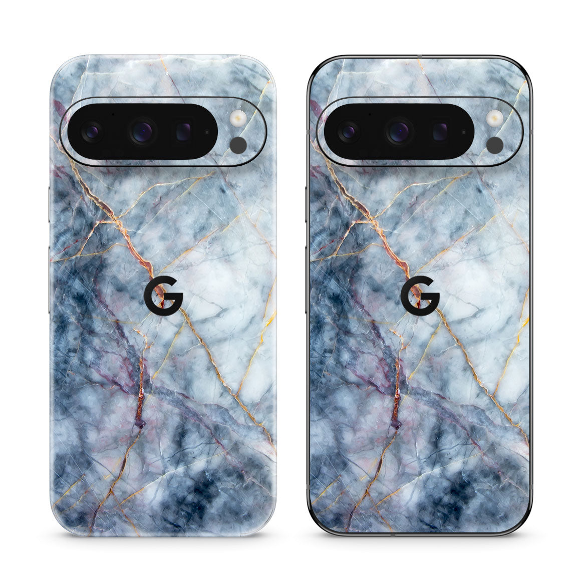 Pixel 10 Pro Marble Series Blue Gold Skin