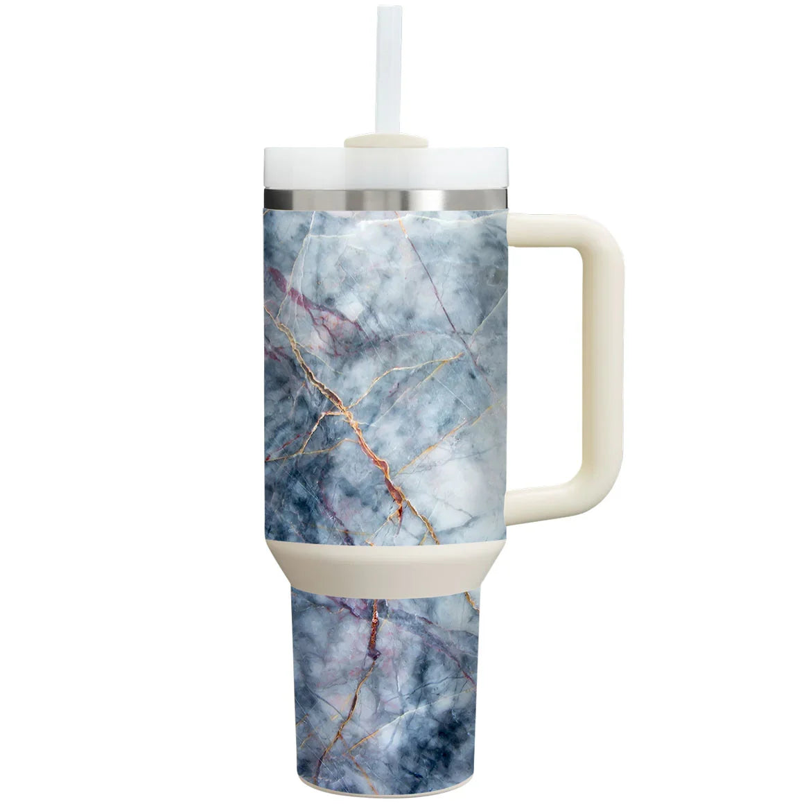 Stanley Personalized Tumbler Marble Series Blue Gold Skin