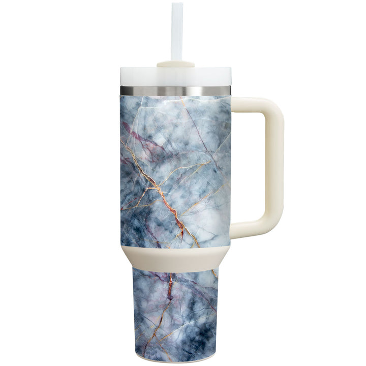 Stanley Personalized Tumbler Marble Series Blue Gold Skin