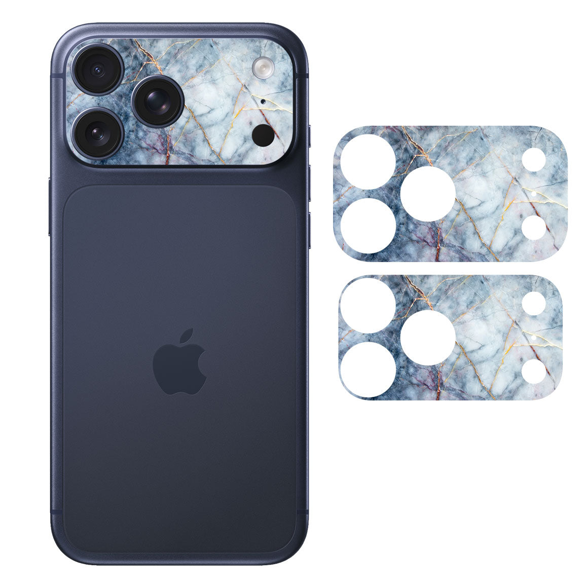 iPhone 17 Pro Max Camera Bar (Plateau) Marble Series Blue Gold