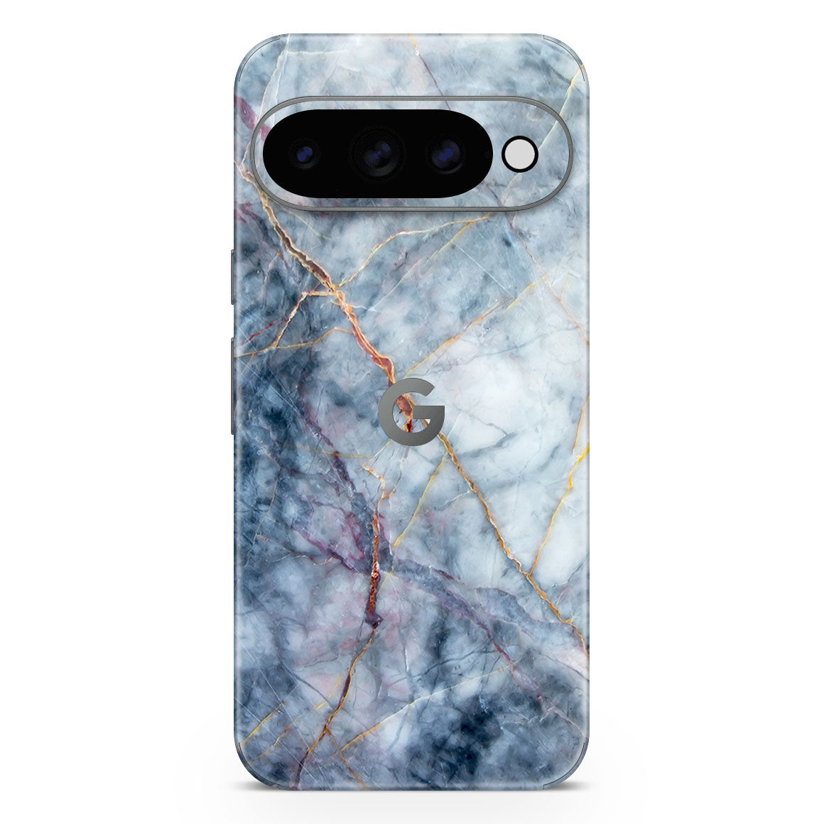 Pixel 11 Pro XL Marble Series Blue Gold Skin