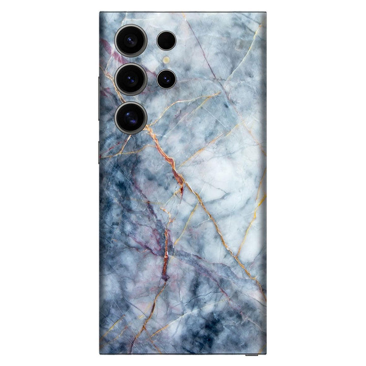 Galaxy S24 Ultra Marble Series Blue Gold Skin