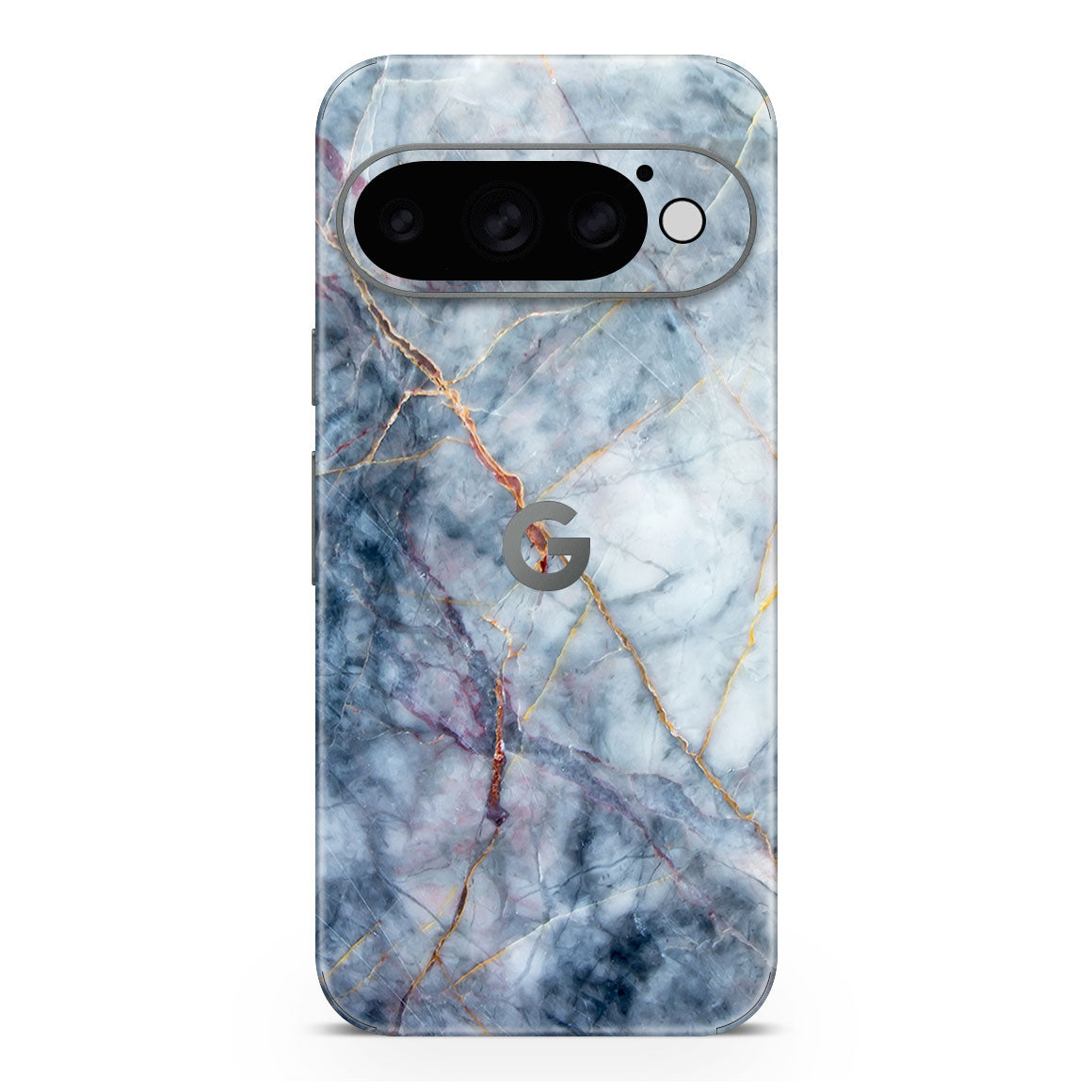 Pixel 11 Pro Marble Series Blue Gold Skin