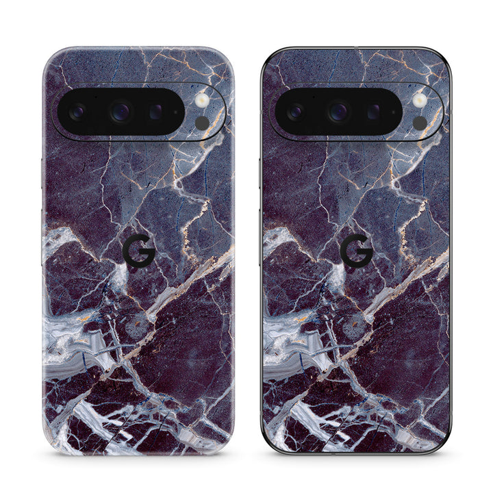 Pixel 10 Pro Marble Series Dark Blue Skin