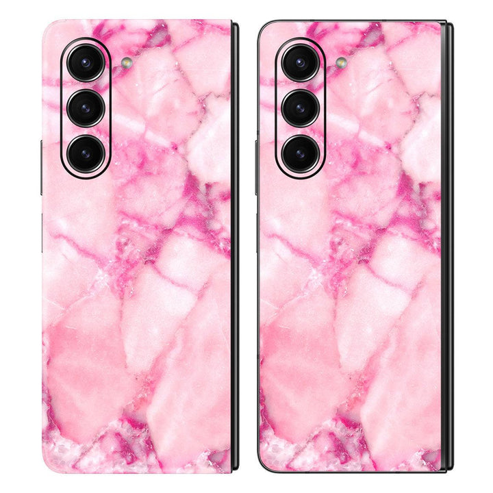 Galaxy Z Fold 5 Marble Series Pink Skin
