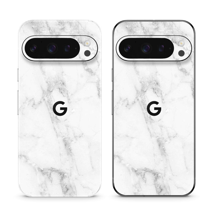 Pixel 10 Pro Marble Series White Skin