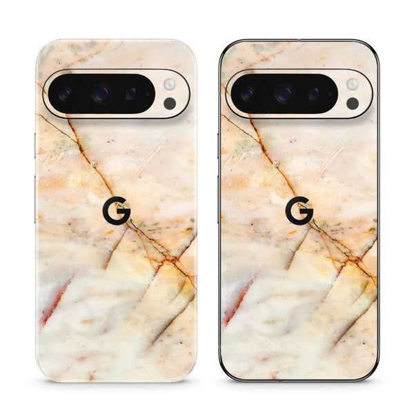 Pixel 10 Pro Marble Series Yellow Skin