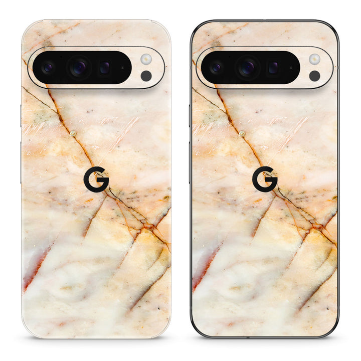 Pixel 10 Pro XL Marble Series Yellow Skin
