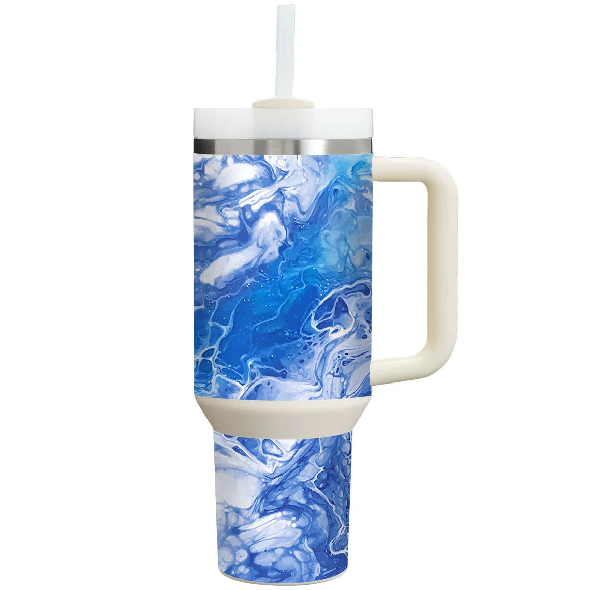 Stanley Personalized Tumbler Oil Paint Series Blue Waves Skin
