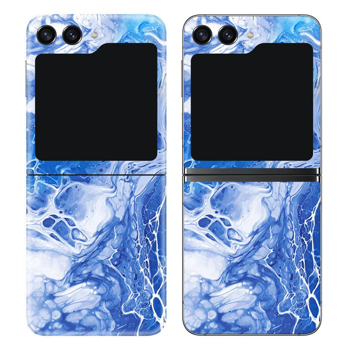 Galaxy Z Flip 5 Oil Paint Series Blue Waves Skin
