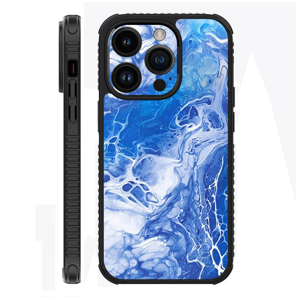 iPhone 14 Pro Case Oil Paint Series Blue Waves