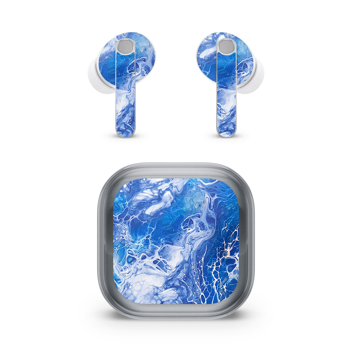 Galaxy Buds4 Pro Oil Paint Series Blue Waves Skin