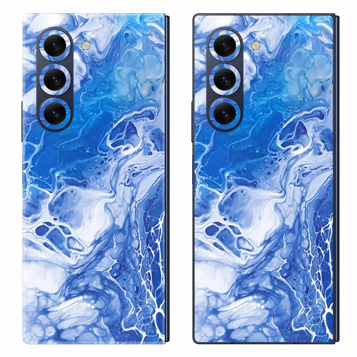 Galaxy Z Fold 6 Oil Paint Series Blue Waves Skin