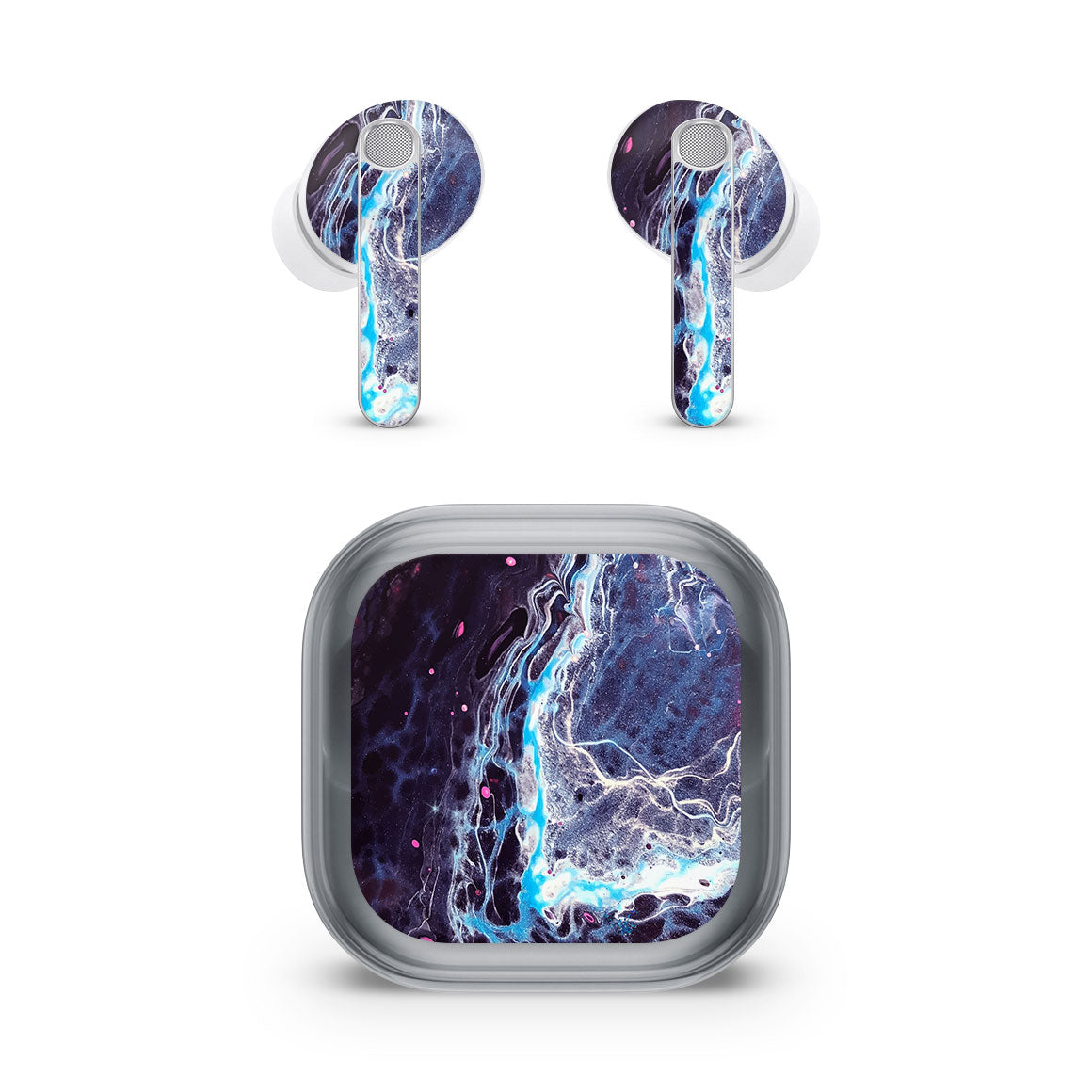 Galaxy Buds4 Pro Oil Paint Series Dark Waves Skin
