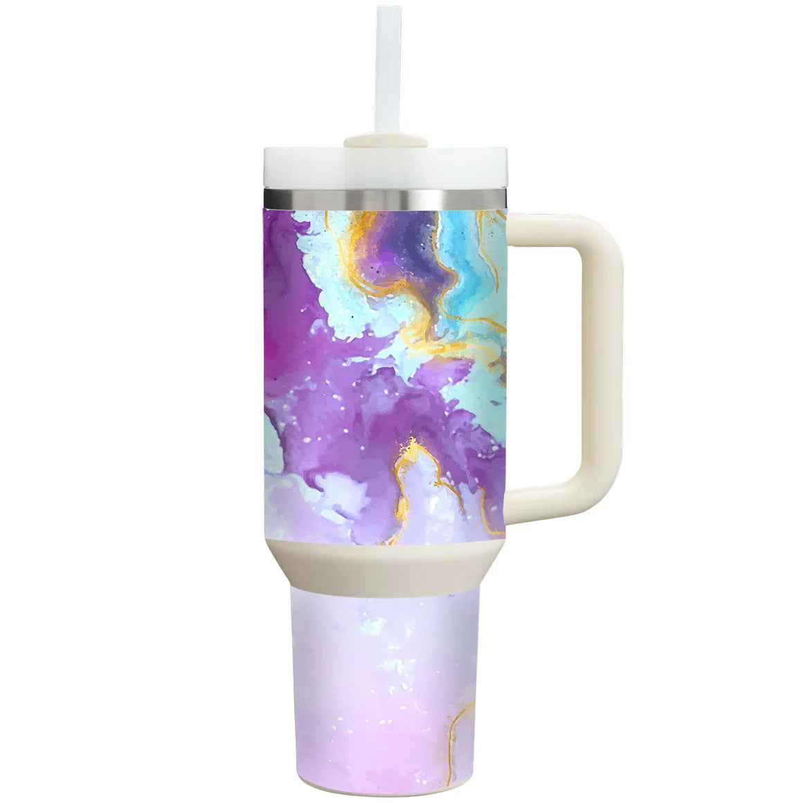 Stanley Personalized Tumbler Oil Paint Series Pink Swirl Skin