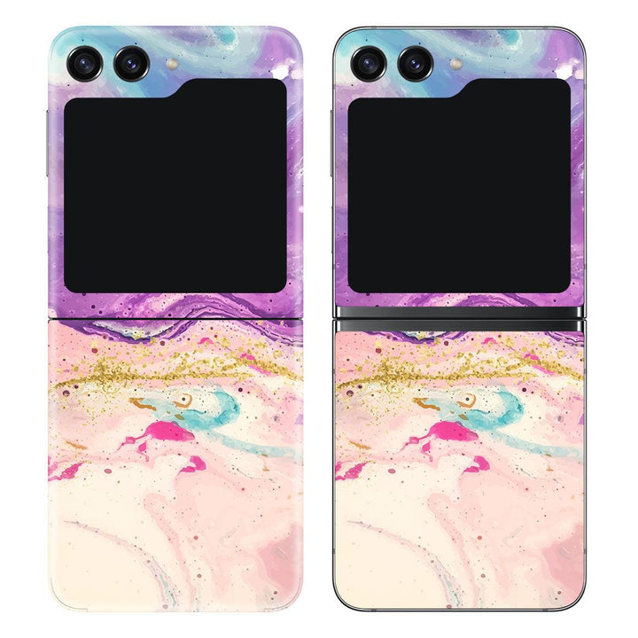 Galaxy Z Flip 5 Oil Paint Series Purple Swirl Skin