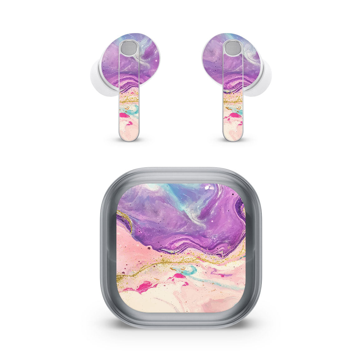 Galaxy Buds4 Pro Oil Paint Series Purple Swirl Skin