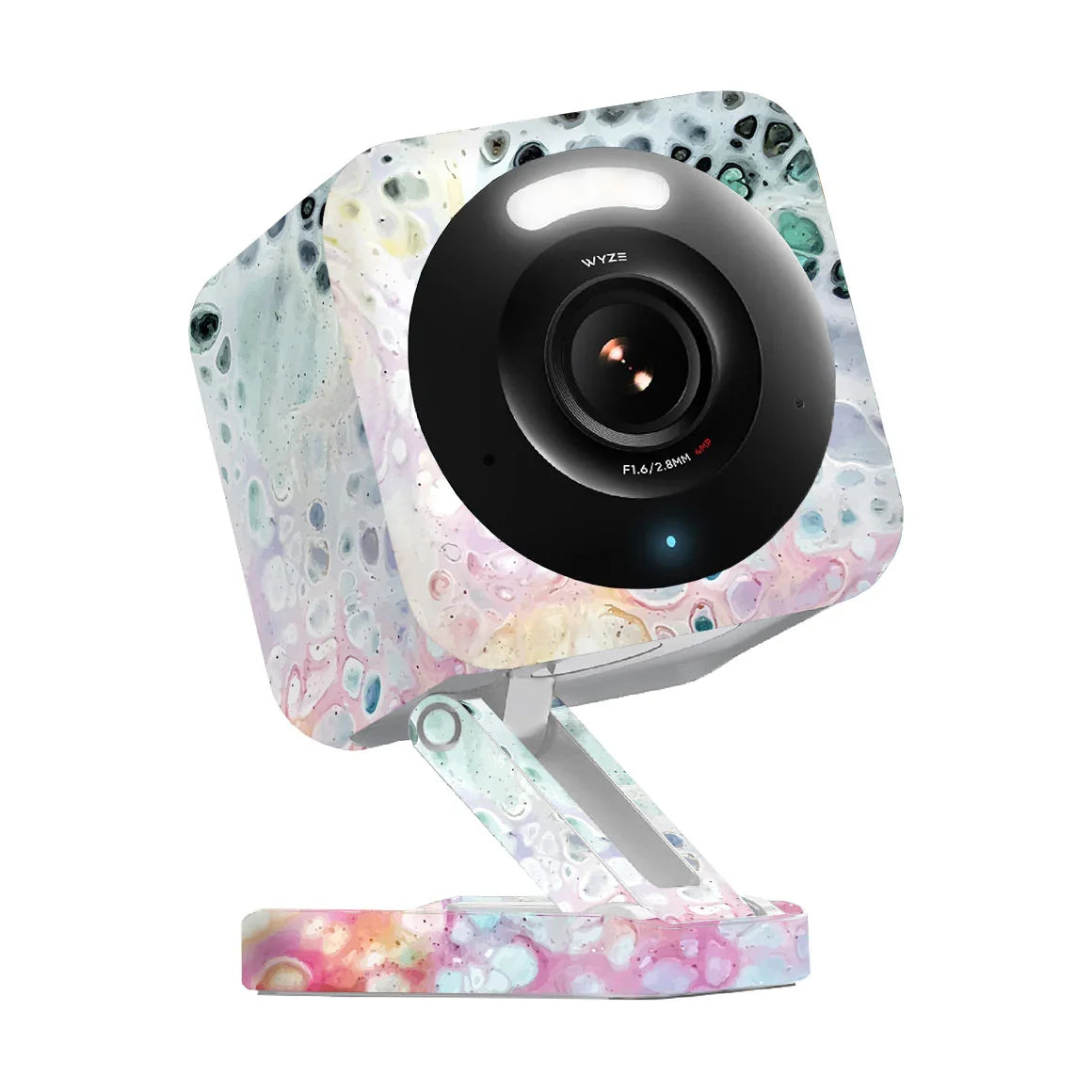 Wyze Cam v4 Oil Paint Series Rainbow Waves Skin