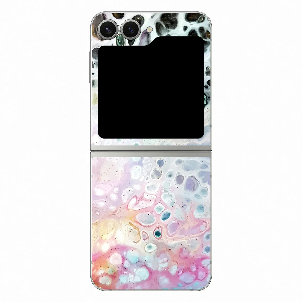 Galaxy Z Flip 6 Oil Paint Series Rainbow Waves Skin