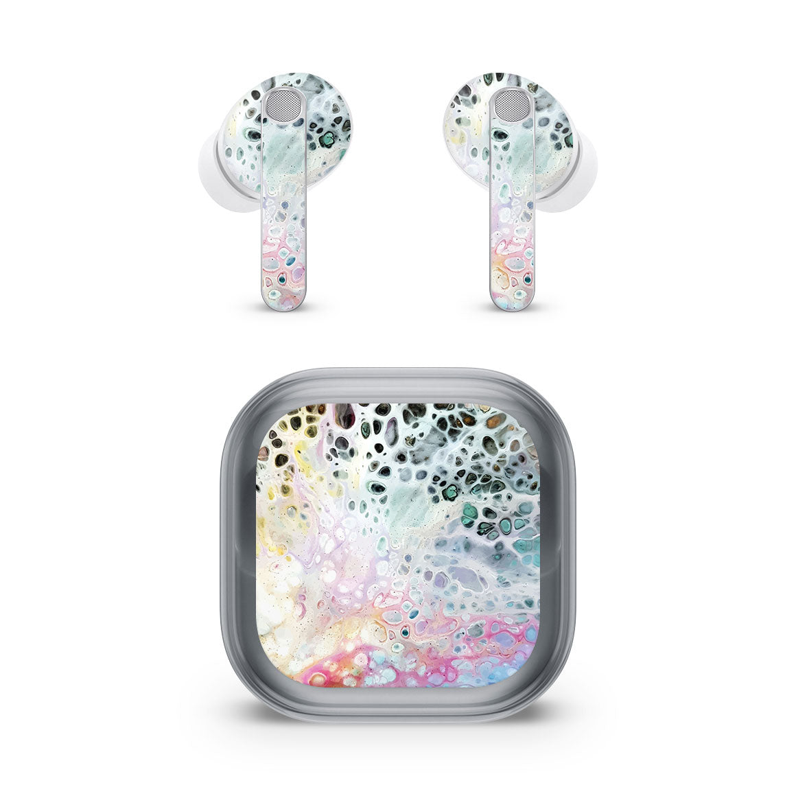 Galaxy Buds4 Pro Oil Paint Series Rainbow Waves Skin