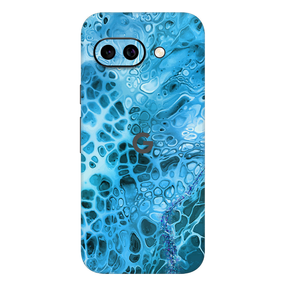 Pixel 9a Oil Paint Series Teal Waves Skin