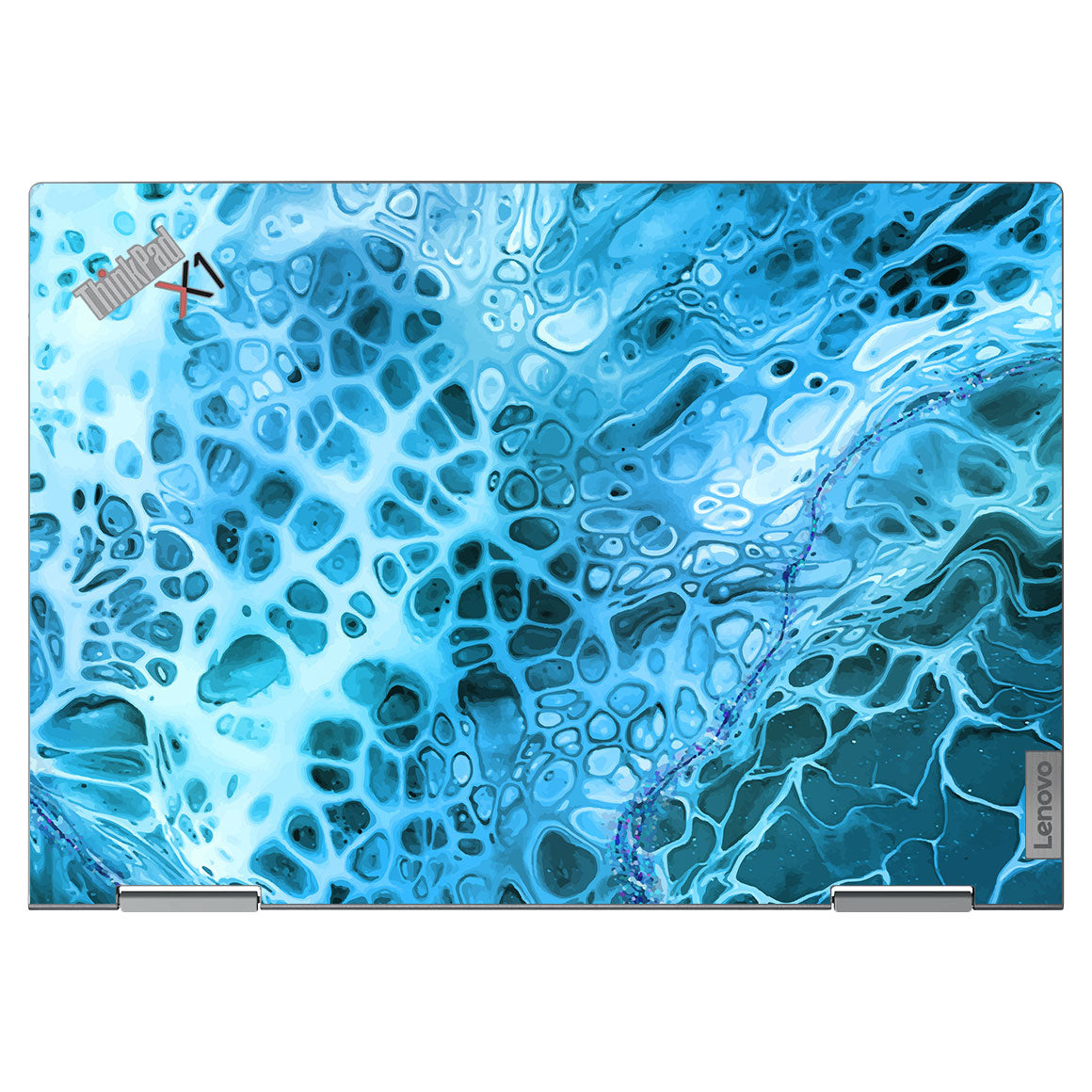 Lenovo ThinkPad X1 Yoga Gen 7 Oil Paint Series Teal Waves Skin