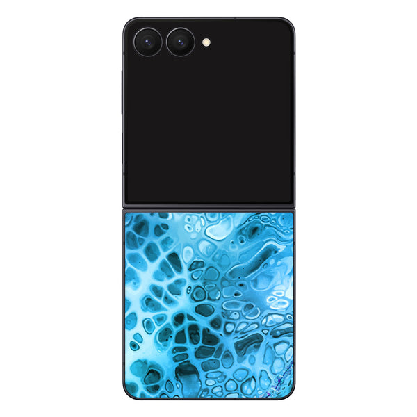 Galaxy Z Flip8 Oil Paint Series Teal Waves Skin