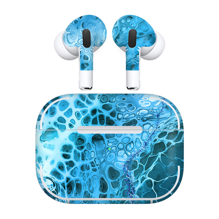 AirPods Pro 3 Oil Paint Series Teal Waves Skin