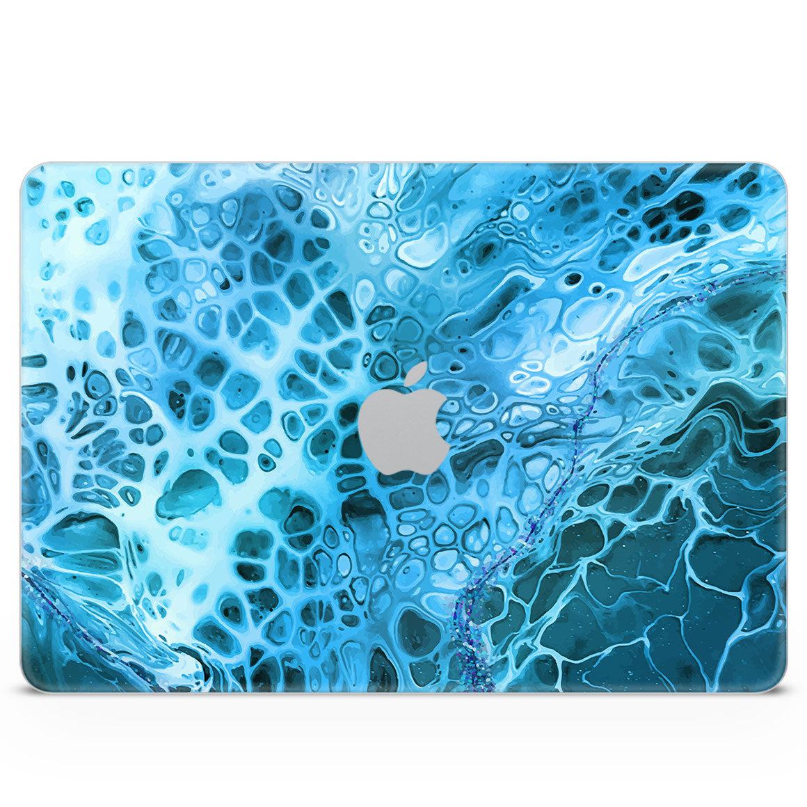MacBook Neo Oil Paint Series Teal Waves Skin