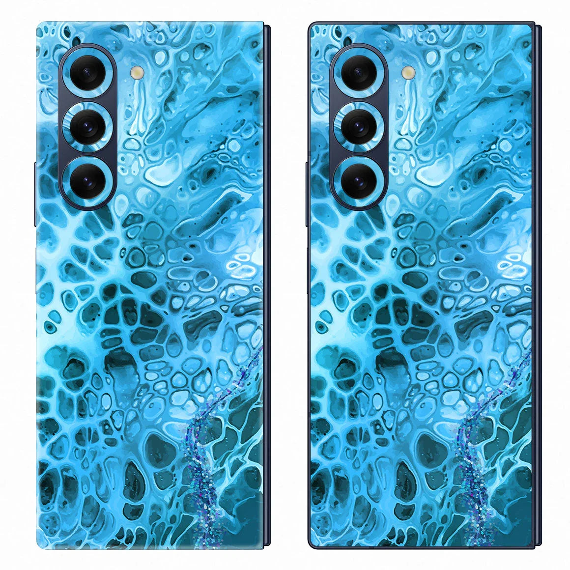 Galaxy Z Fold 6 Oil Paint Series Teal Waves Skin
