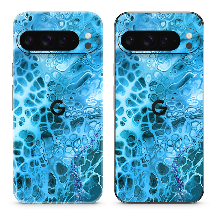 Pixel 10 Pro XL Oil Paint Series Teal Waves Skin