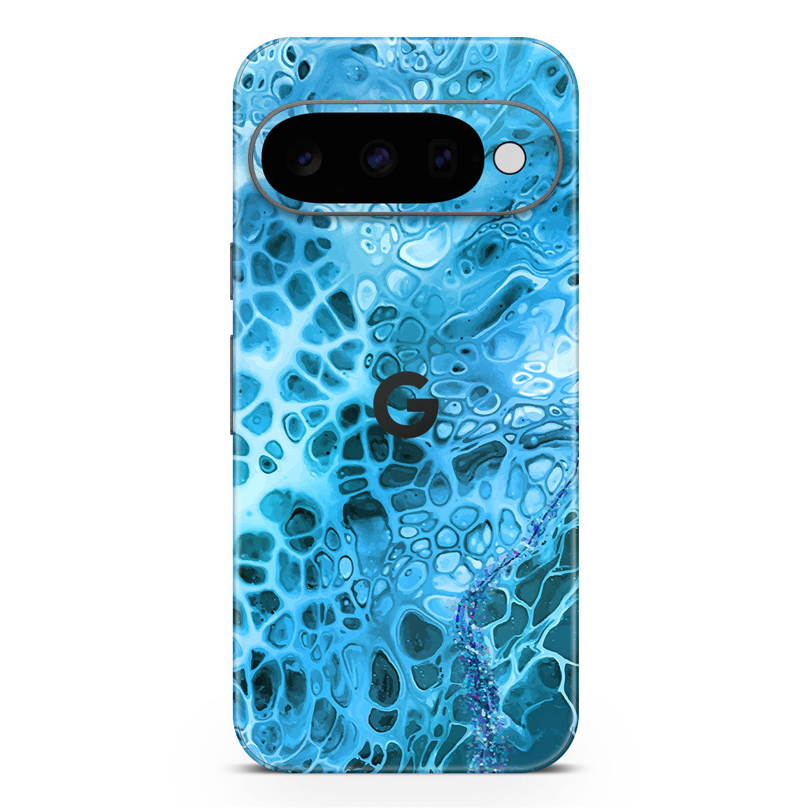Pixel 11 Oil Paint Series Teal Waves Skin