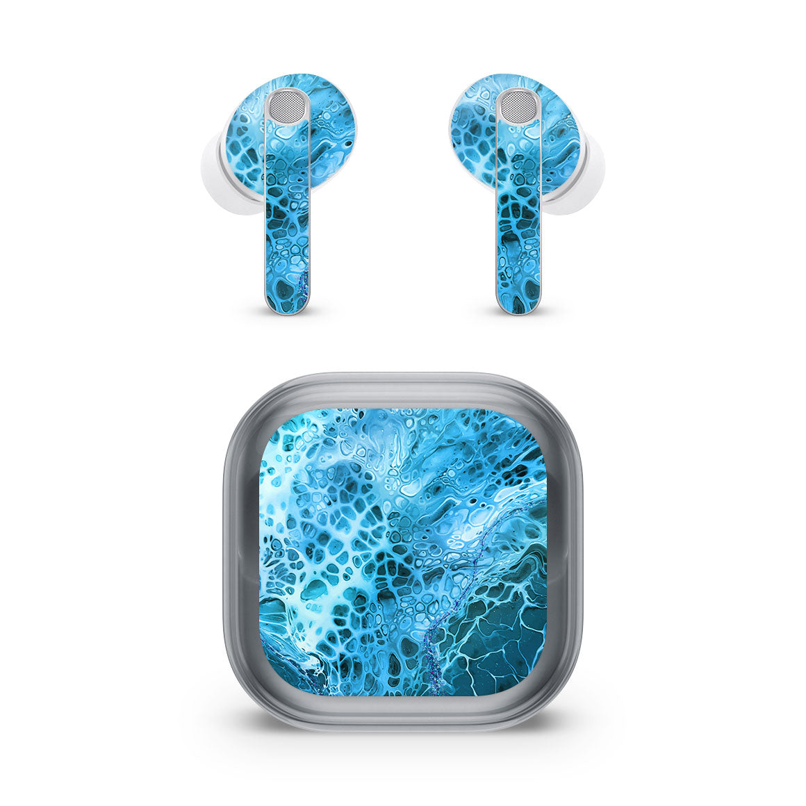 Galaxy Buds4 Pro Oil Paint Series Teal Waves Skin