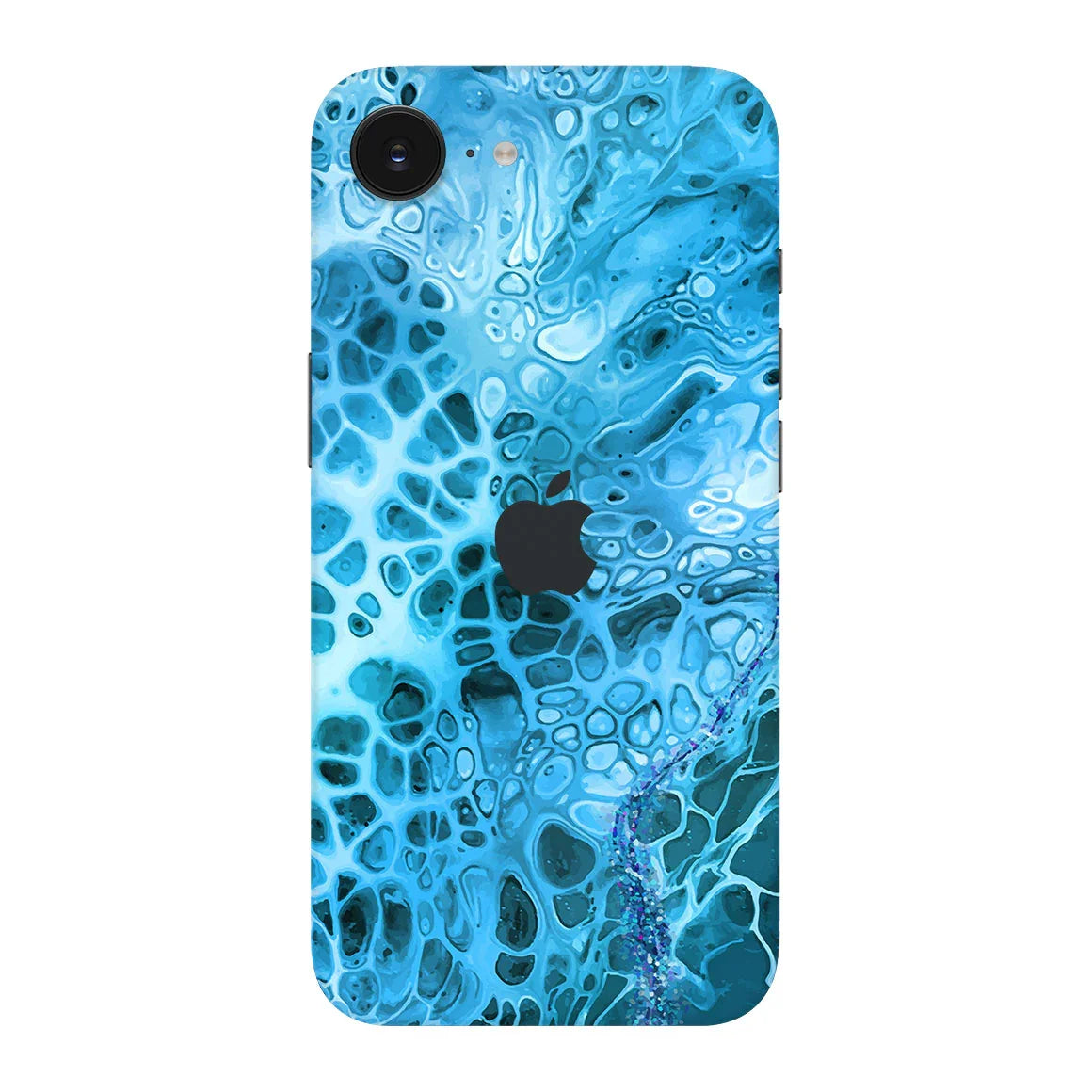 iPhone 16e Oil Paint Series Teal Waves
