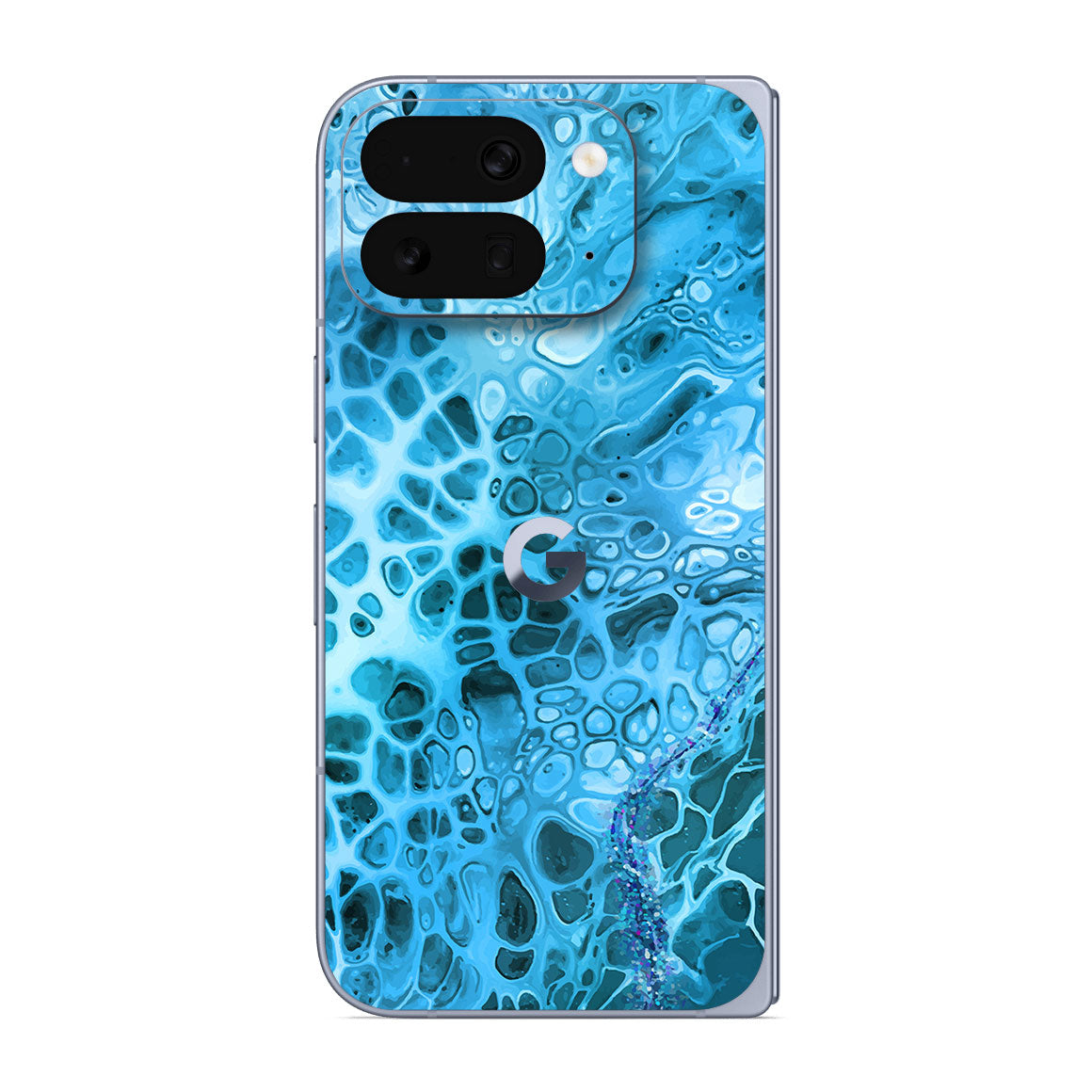 Pixel 10 Pro Fold Oil Paint Series Teal Waves Skin