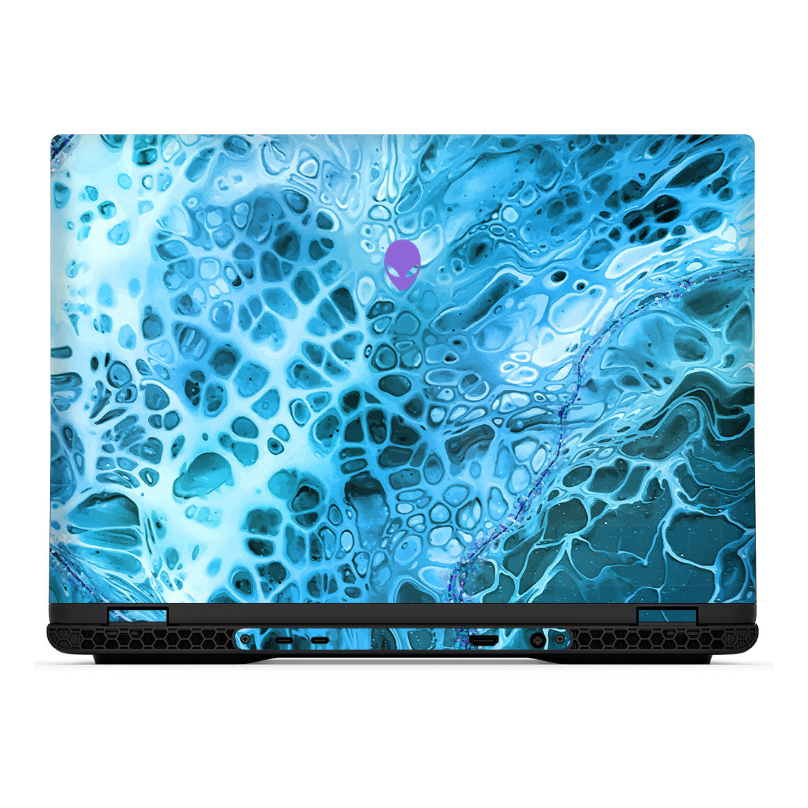Alienware m16 R2 Oil Paint Series Teal Waves Skin