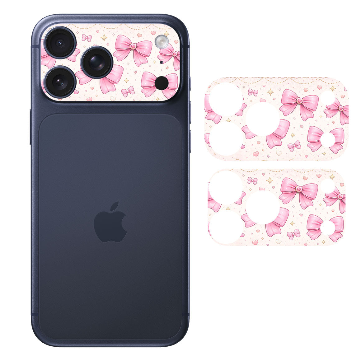 iPhone 17 Pro Max Camera Bar (Plateau) – Pink Bow Tie Series Skin