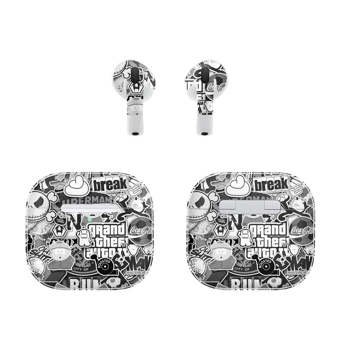 AirPods 5 Designer Series Monochrome StickerBomb Skin