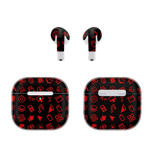 AirPods 5 Everything Series Black Red Skin