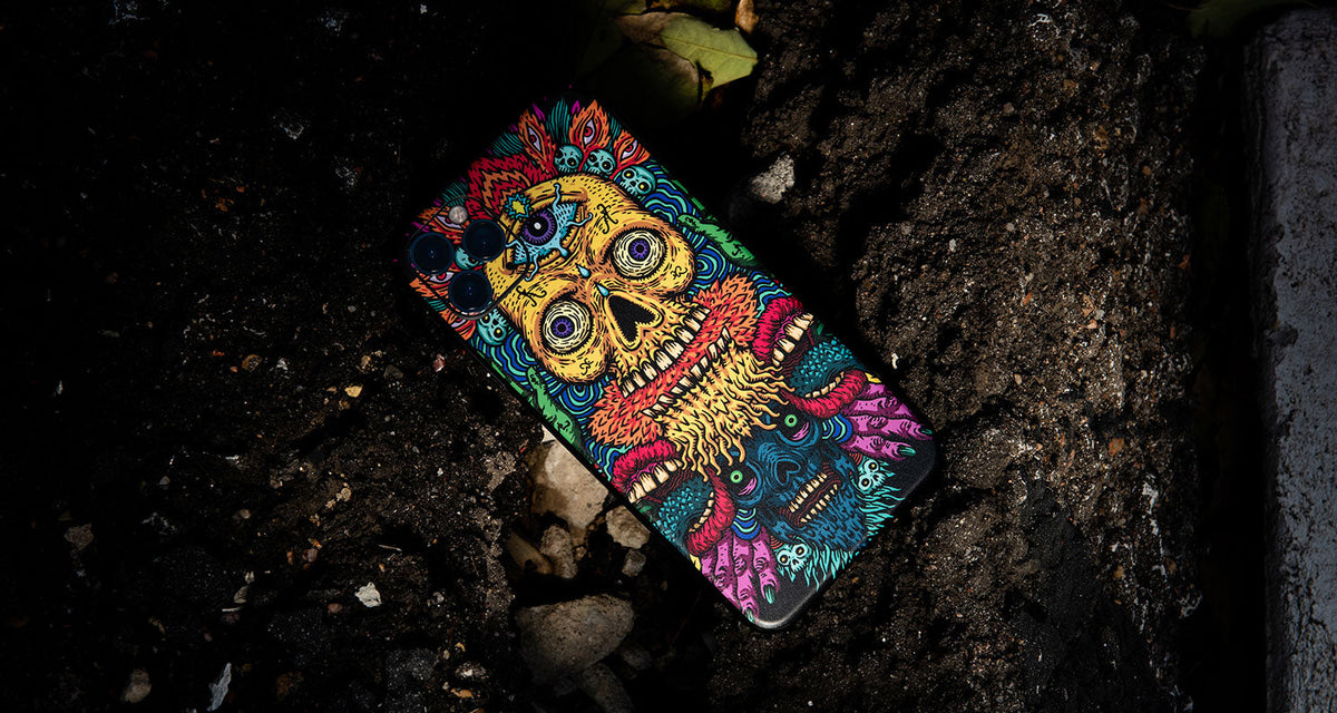 Horror Series device skin material and finish
