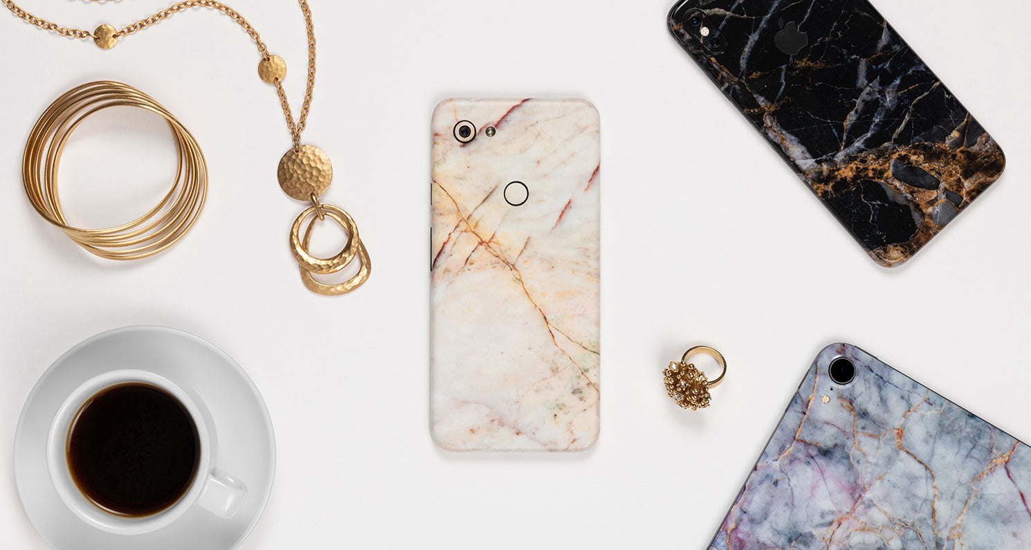 Marble Series device skin material and finish detail view 2