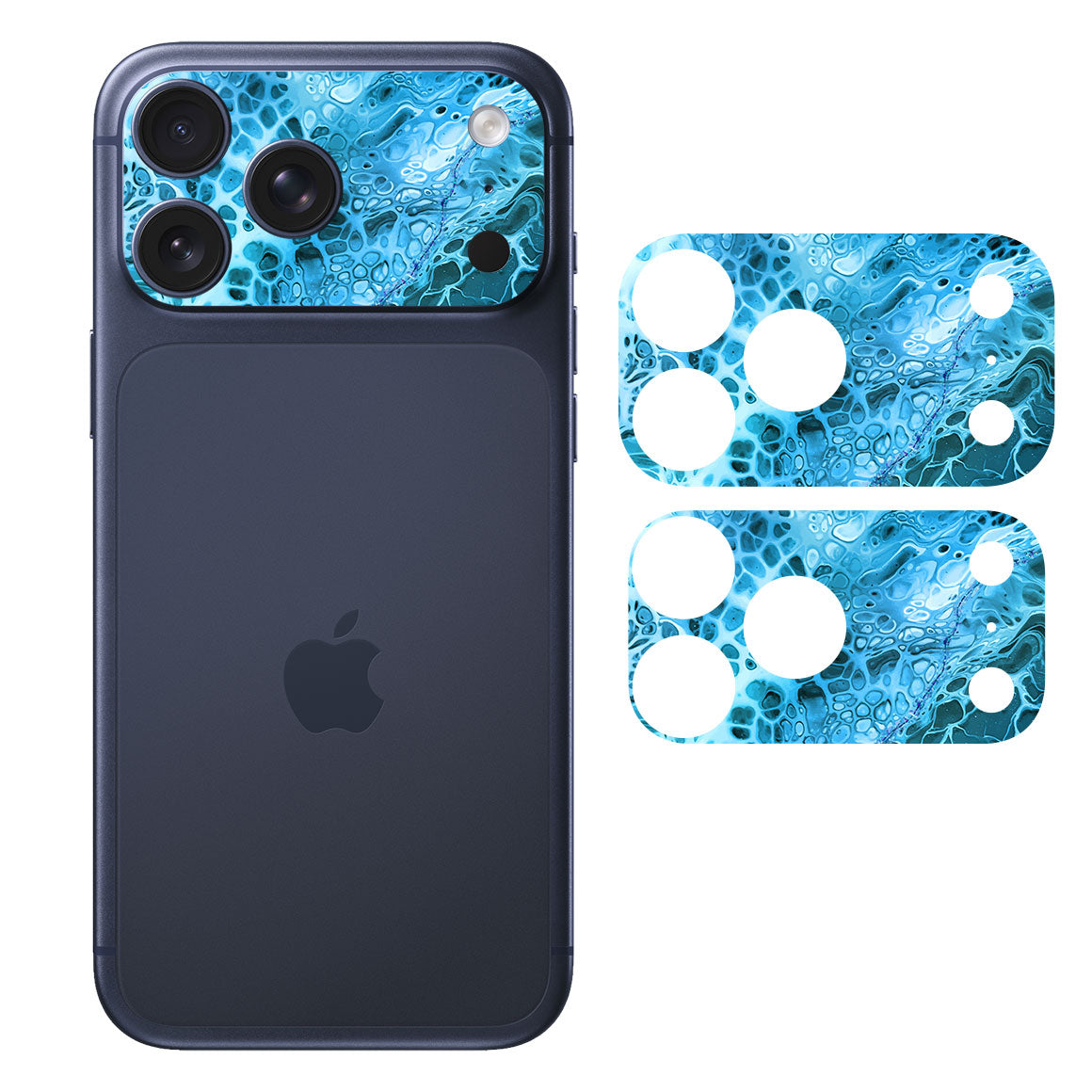 iPhone 18 Pro Max Camera Bar (Plateau) Oil Paint Series Teal Waves