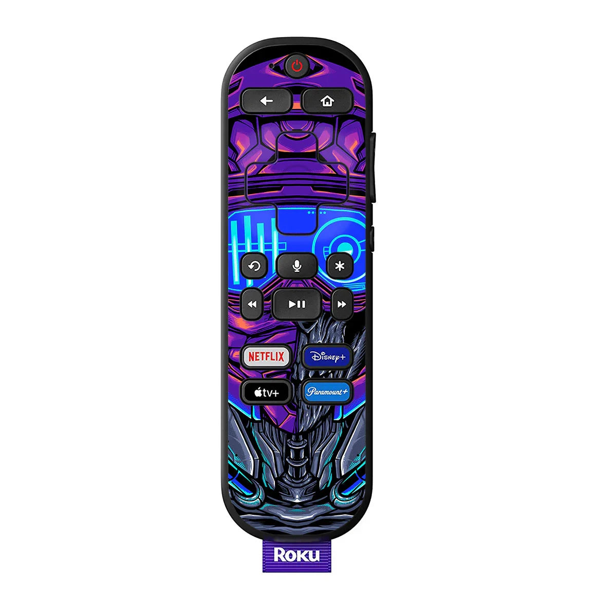 Roku Voice Remote Artist Series Cyber Skull Skin